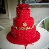 Красный свадебный торт №129705