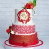 Красный свадебный торт №129706