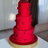 Красный свадебный торт №129711