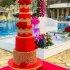 Свадебный торт красный с золотом №129718
