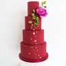Свадебный торт красный с золотом №129728