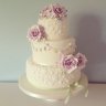 Кремовый свадебный торт №129741