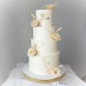 Кремовый свадебный торт №129750