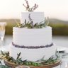 Лавандовый свадебный торт №129753