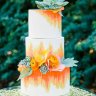 Оранжевый свадебный торт №129813