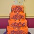 Оранжевый свадебный торт №129818