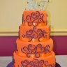 Оранжевый свадебный торт №129819