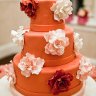 Оранжевый свадебный торт №129818