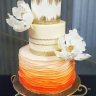 Оранжевый свадебный торт №129824