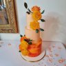 Оранжевый свадебный торт №129829