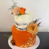 Оранжевый свадебный торт №129828