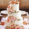 Персиковый свадебный торт №129855