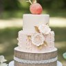 Персиковый свадебный торт №129858