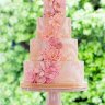 Персиковый свадебный торт №129862
