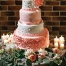 Персиковый свадебный торт №129861