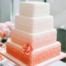 Персиковый свадебный торт №129866