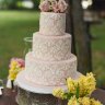 Пудровый свадебный торт №129873