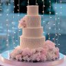 Пудровый свадебный торт №129872