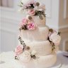 Пудровый свадебный торт №129884