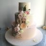 Пудровый свадебный торт №129884