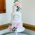 Розово-белый свадебный торт №129892