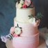 Розово-белый свадебный торт №129897