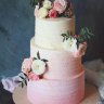 Розово-белый свадебный торт №129895