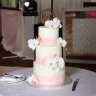 Розово-белый свадебный торт №129897