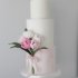 Розово-белый свадебный торт №129903