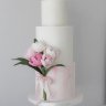 Розово-белый свадебный торт №129902