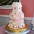 Розово-белый свадебный торт №129904