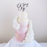 Розово-белый свадебный торт №129908