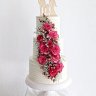 Розово-белый свадебный торт №129910