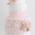 Розово-белый свадебный торт №129910