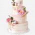 Розово-белый свадебный торт №129911