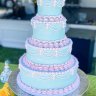 Розово-голубой свадебный торт №129913