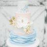 Розово-голубой свадебный торт №129912