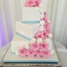 Розово-голубой свадебный торт №129914
