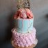 Розово-голубой свадебный торт №129918