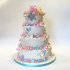Розово-голубой свадебный торт №129919