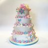 Розово-голубой свадебный торт №129920