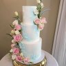Розово-голубой свадебный торт №129920