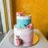 Розово-голубой свадебный торт №129925
