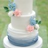 Розово-голубой свадебный торт №129927