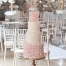 Розовый свадебный торт №129932