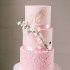 Розовый свадебный торт №129945