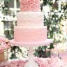 Розовый свадебный торт №129946
