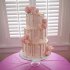 Свадебный торт розовый с золотом №129952