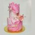 Свадебный торт розовый с золотом №129956