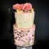 Свадебный торт розовый с золотом №129960